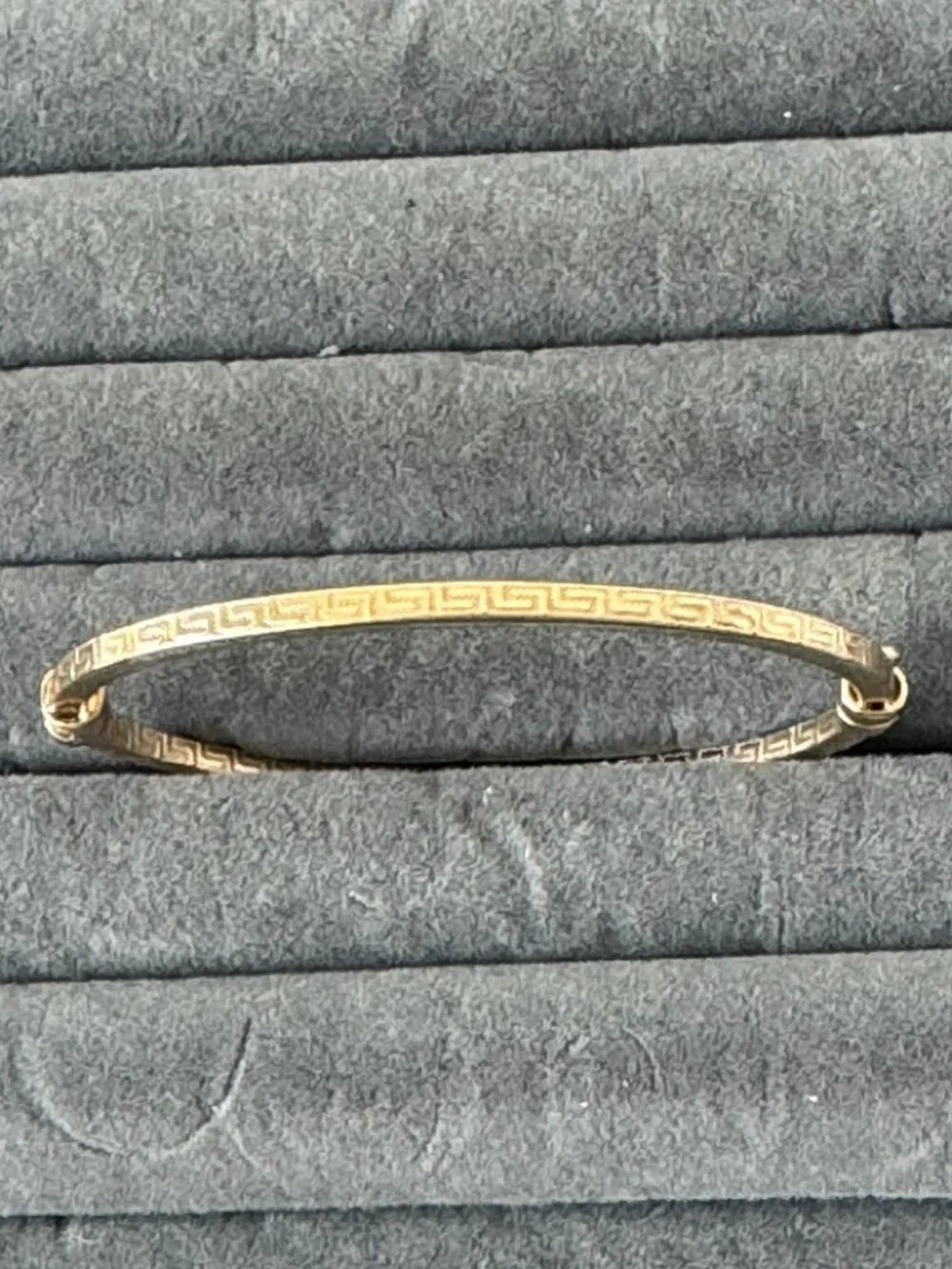 MIA FIORE Gold Plated Bronze Greek Key Dyadema Bangle Bracelet